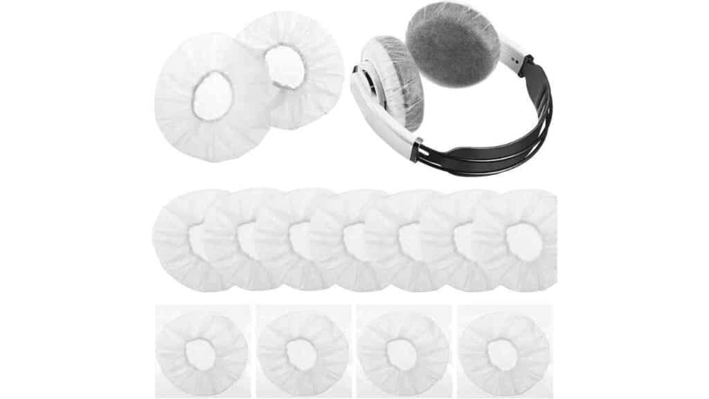 200 Pieces Disposable Headphone Covers Sanitary Headphone Ear Covers Non Woven Earpad Covers