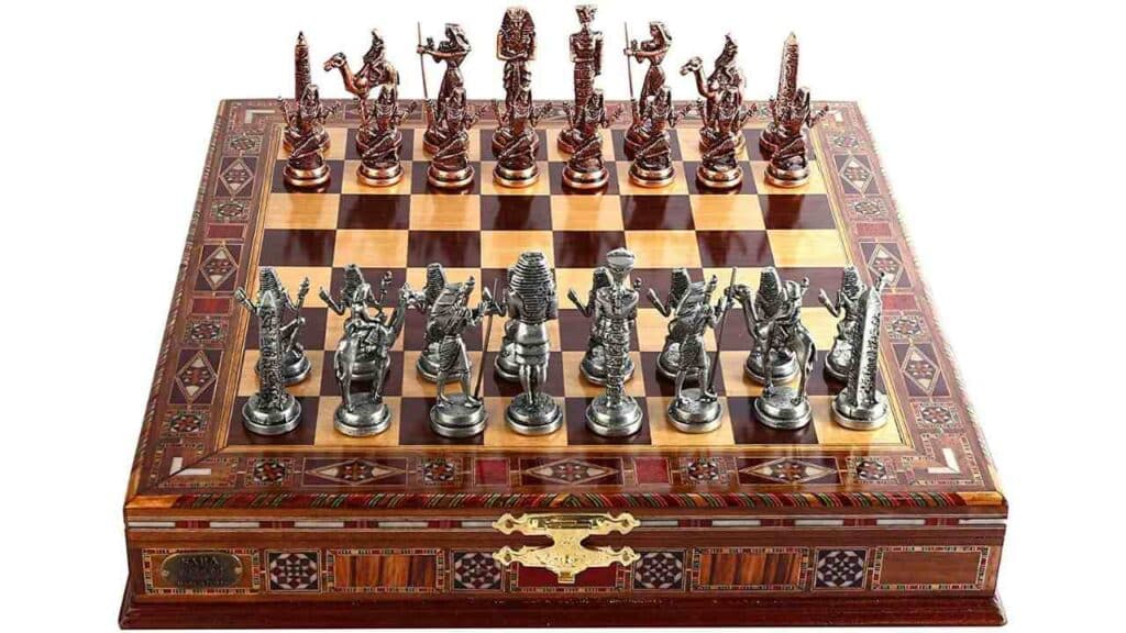 Egypt Pharaoh Antique Copper Figures Metal Egyptian Chess Sets