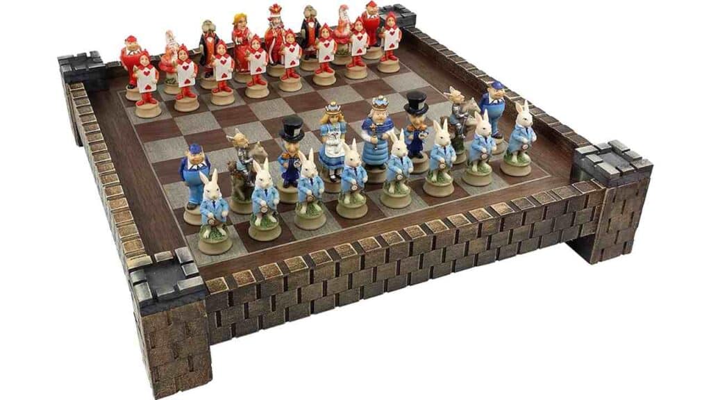 HPL Alice in Wonderland Chess Set with 17 1/2" Castle / Fortress Board
 Alice in Wonderland chess set