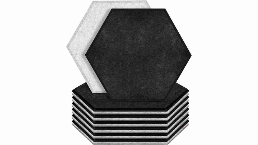 Hexagon Acoustic Panels Beveled Edge Sound Proof Foam Panels