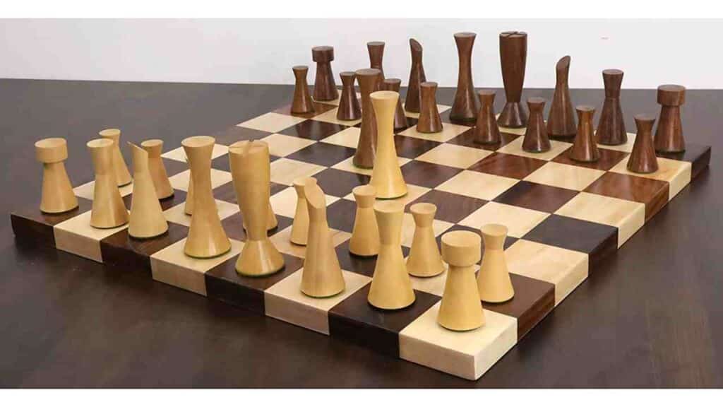 Royal Chess Mall - 3.4 Minimalist Tower Series Chess Pieces Only Set- Weighted Ebonised Boxwood