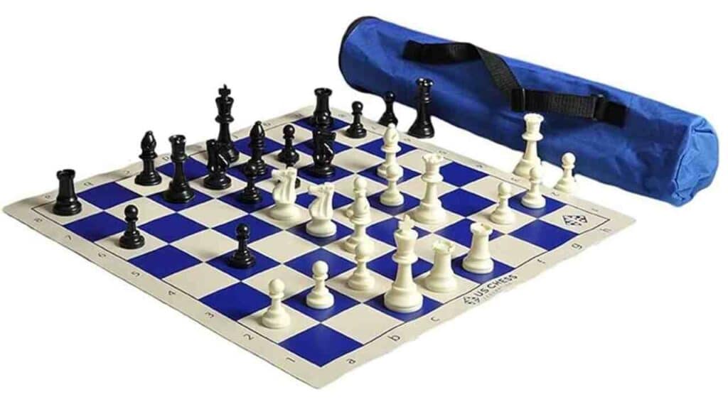 US Chess Federation's Quiver Blue Chess Set Combo