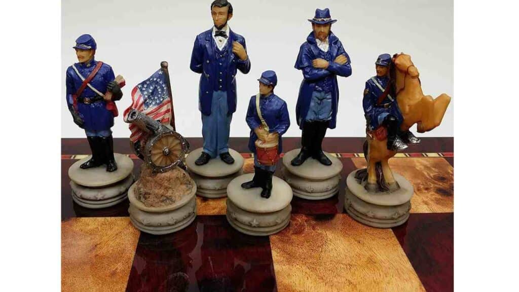 Military Chess Sets US Generals Civil War Set of Chess Men Pieces Hand Painted