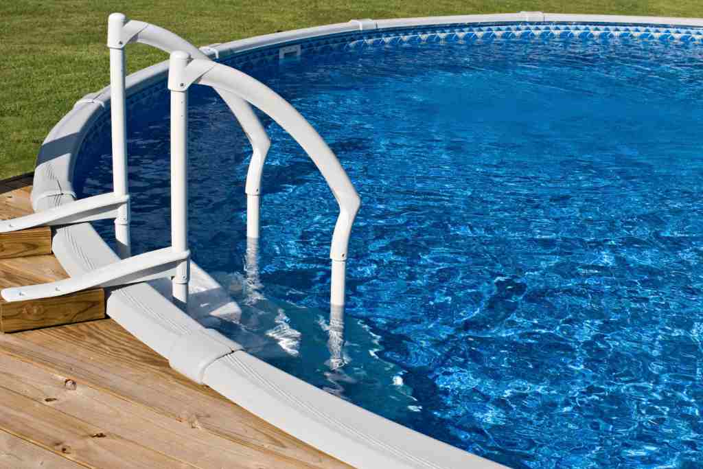 Sectin deck size above ground pool deck ideas on a budget image